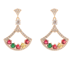 Aurora Royale Fan Drop Earrings | Gold-Plated Stainless Steel – KZ8812309