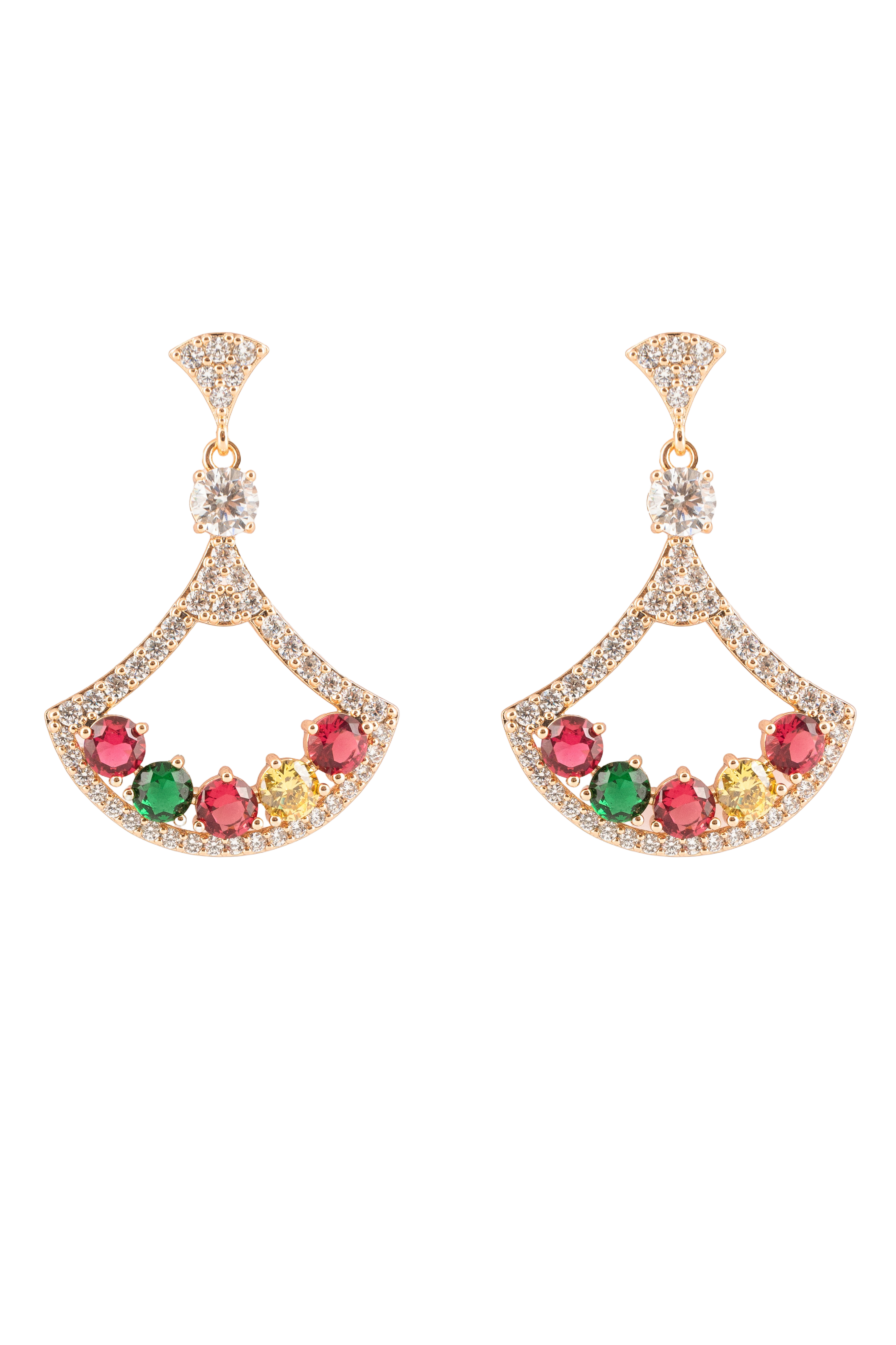 Aurora Royale Fan Drop Earrings | Gold-Plated Stainless Steel – KZ8812309