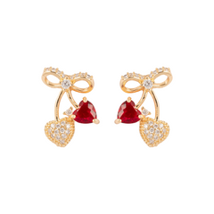 Love Ruby Knot Earrings | Gold-Plated Stainless Steel– KZ8812316