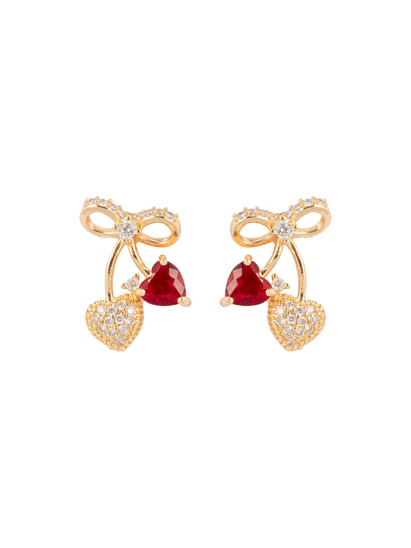 Love Ruby Knot Earrings | Gold-Plated Stainless Steel– KZ8812316