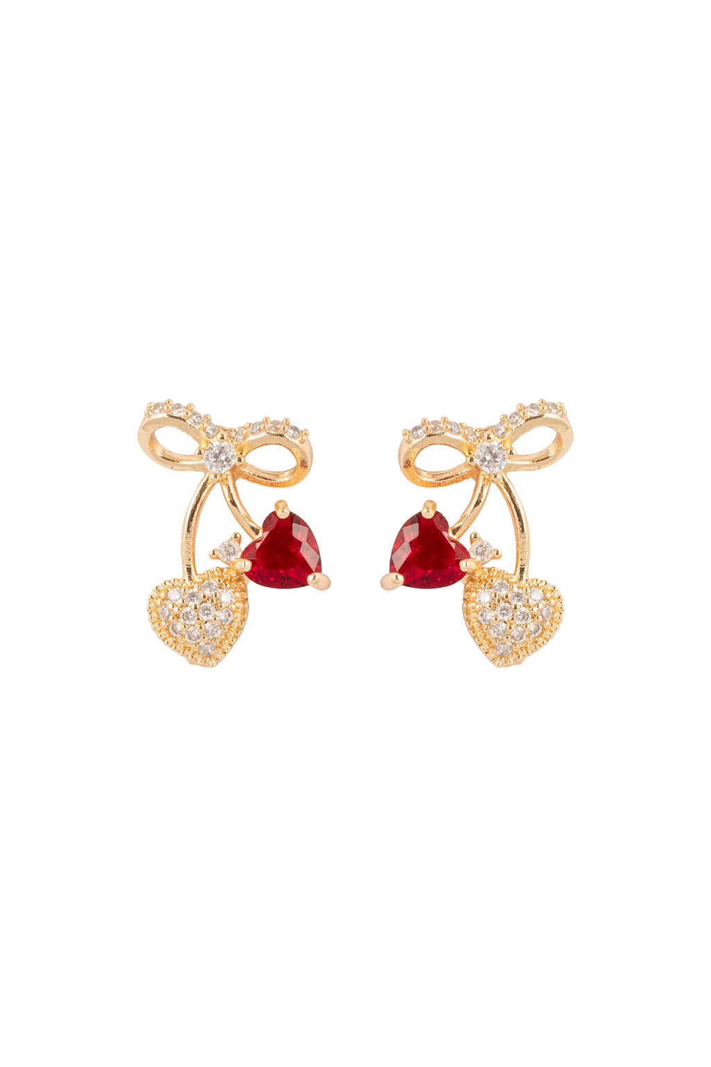 Love Ruby Knot Earrings | Gold-Plated Stainless Steel– KZ8812316