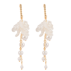 Ivory Leaf Drop Earrings | Gold-Plated Stainless Steel– KZ8812314