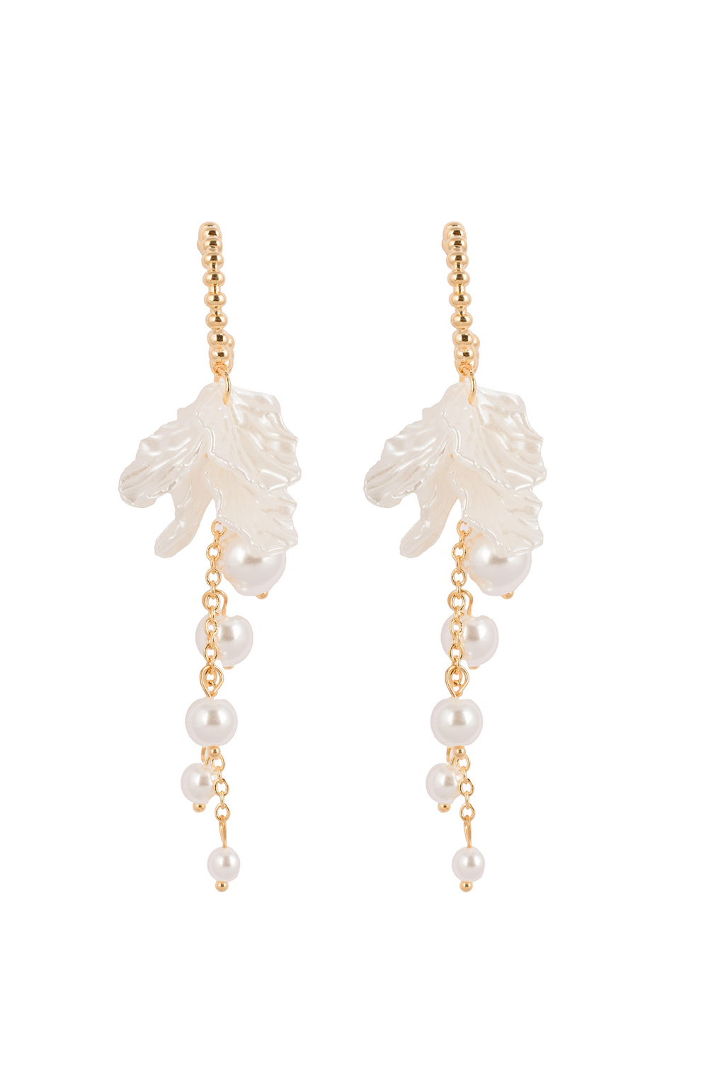 Ivory Leaf Drop Earrings | Gold-Plated Stainless Steel– KZ8812314