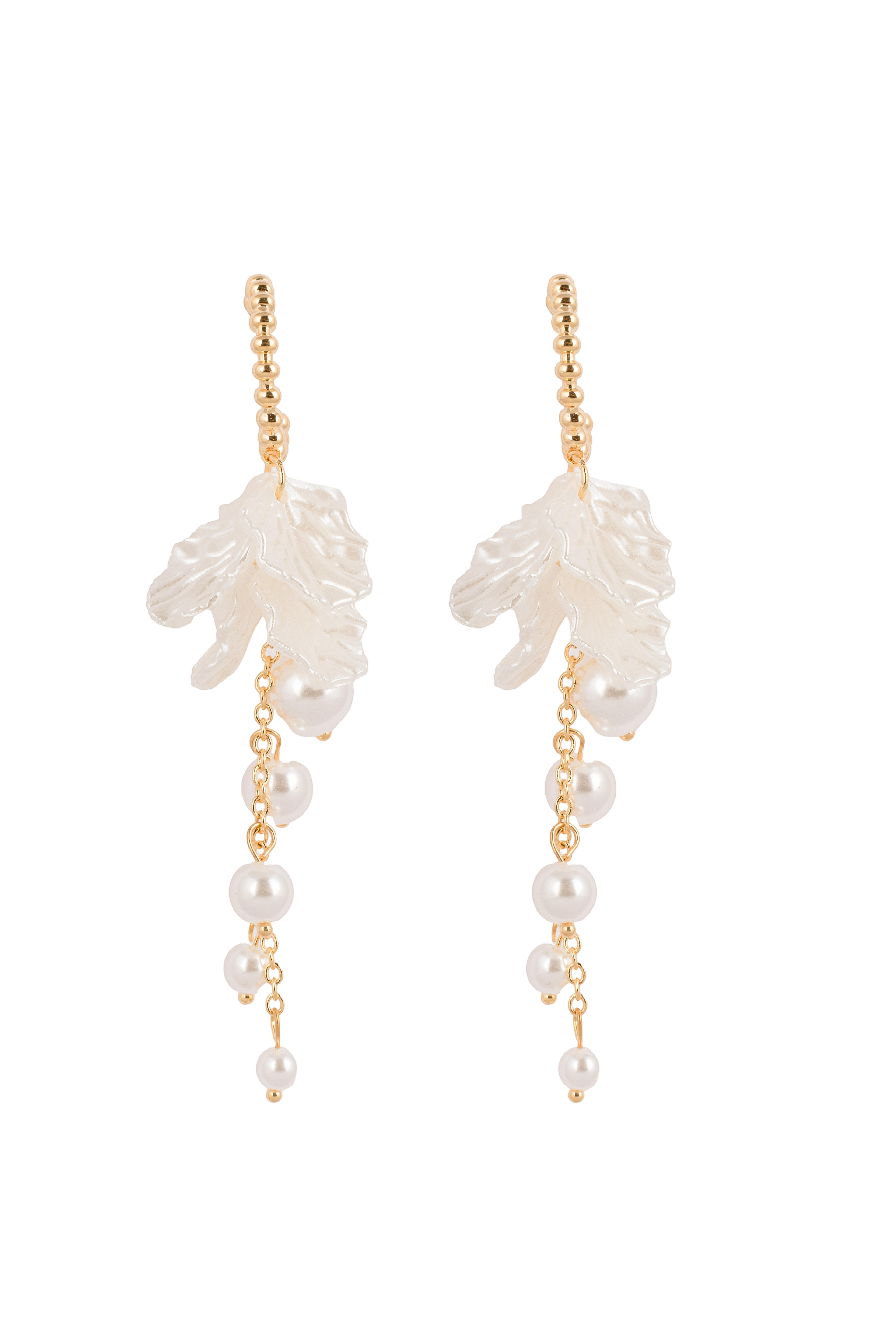 Ivory Leaf Drop Earrings | Gold-Plated Stainless Steel– KZ8812314