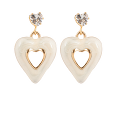 Gold Tone Heart Drop With Crystal Stud | Gold-Plated Stainless Steel – KZ8812322