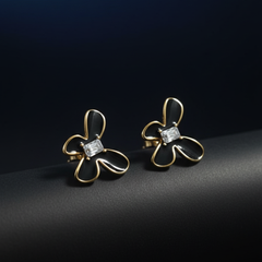 Black Butterfly Petal Studs | Gold-Plated Stainless Steel  – KZ8812329