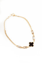 Black Clover Baguette Bracelet | Adjustable Gold-Plated Stainless Steel – KZ8812306