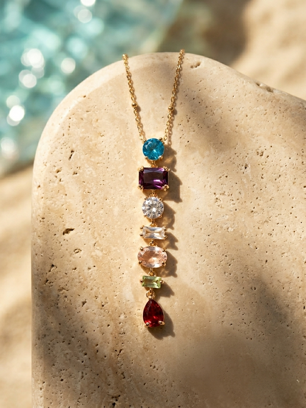 Celestia Drop Pendant | Gold-Plated Stainless Steel – KZ88123169