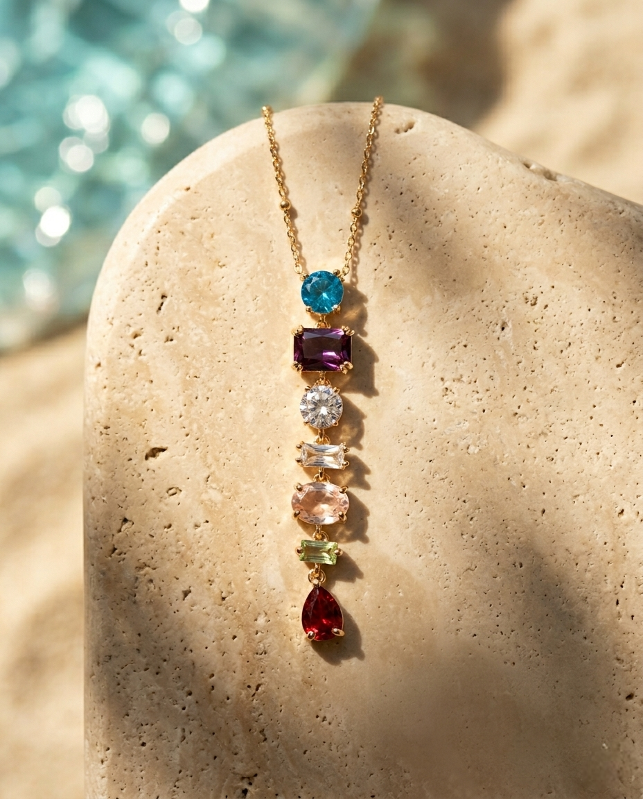Celestia Drop Pendant | Gold-Plated Stainless Steel – KZ88123169