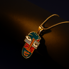 Picasso Style Face Art Necklace | Gold-Plated Stainless Steel– KZ8812328