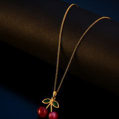 Cherry Bliss Necklace | Gold-Plated Stainless Steel – KZ8812327