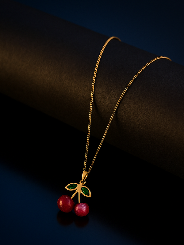 Cherry Bliss Necklace | Gold-Plated Stainless Steel – KZ8812327