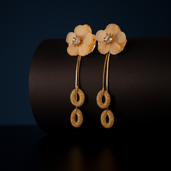 Aurora Bloom Floral Drop Earrings | Gold-Plated Stainless Steel – KZ8812320