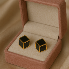 Imperial Black Box Studs | Gold-Plated Stainless Steel – KZ8812337