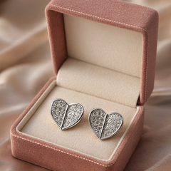 Diamond Split Heart Studs | Gold-Plated Stainless Steel – KZ8812331