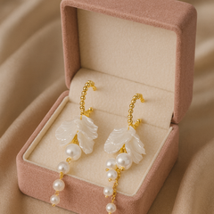 Ivory Leaf Drop Earrings | Gold-Plated Stainless Steel– KZ8812314