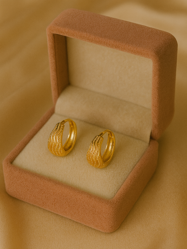 Golden Wave Mini Hoops | Gold-Plated Brass– KZ8812336