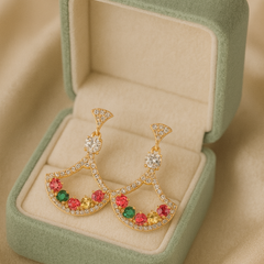 Aurora Royale Fan Drop Earrings | Gold-Plated Stainless Steel – KZ8812309