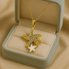 Starfish Sparkle Necklace | Gold-Plated Stainless Steel – KZ8812359