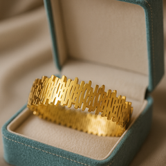 Royal Interlock Kada – | Stainless Steel Gold-Plated-KZ8812372