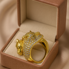 Panther Power Ring | Adjustable Gold-Plated Stainless Steel–KZ8812397