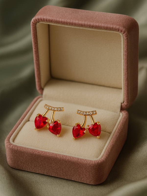 Cherry Kiss Earrings | Gold-Plated Stainless Steel  – KZ8812318