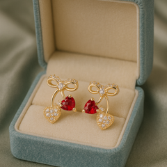 Love Ruby Knot Earrings | Gold-Plated Stainless Steel– KZ8812316