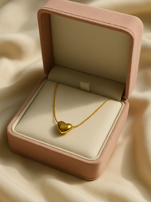 Minimal Heart Necklace | Gold-Plated Stainless Steel- KZ8812307