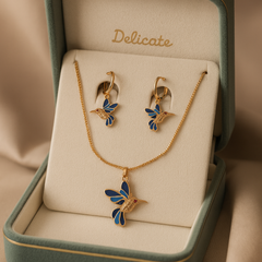 Blue Aurora Bird Jewelry Set | Gold-Plated Stainless Steel– KZ8812347