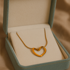 Golden Eternal Heart Necklace | Gold-Plated Stainless Steel – KZ8812351
