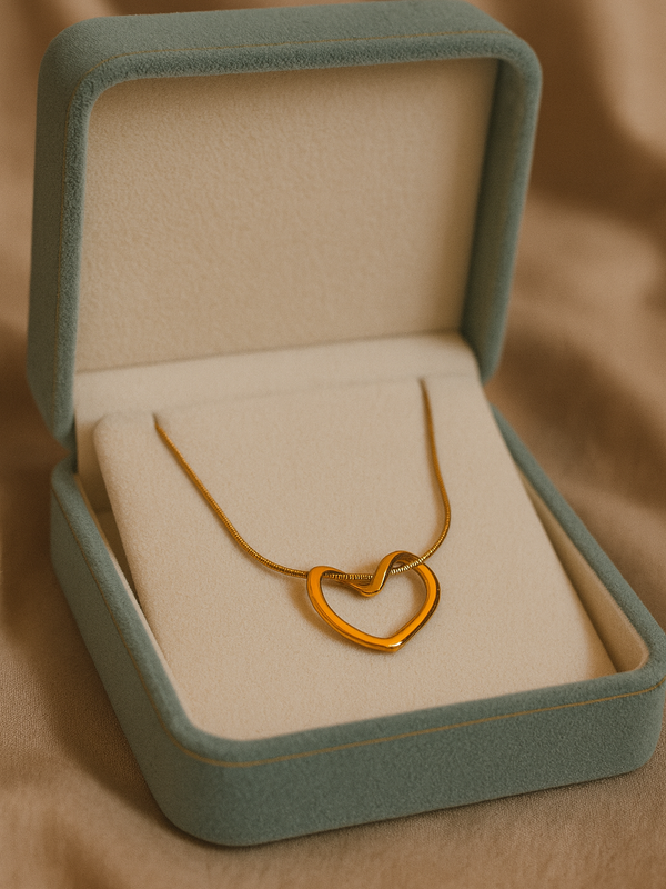 Golden Eternal Heart Necklace | Gold-Plated Stainless Steel – KZ8812351
