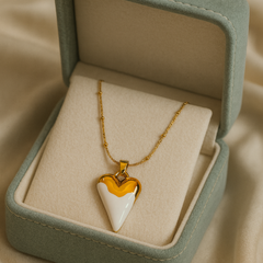 Milk & Gold Heart Necklace | Gold-Plated Stainless Steel – KZ8812356