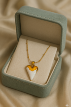 Milk & Gold Heart Necklace | Gold-Plated Stainless Steel – KZ8812356