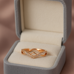 V-Cut Elegance Ring |  Gold-Plated Brass Adjustable Ring – SCB8812380