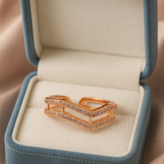 Luxe Layered Ring |  Gold-Plated Brass Adjustable Ring  – SCB8812379