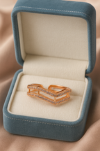 Luxe Layered Ring |  Gold-Plated Brass Adjustable Ring  – SCB8812379