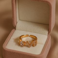 Love Letter Ring | Gold-Plated Brass Adjustable Ring–SCB8812383