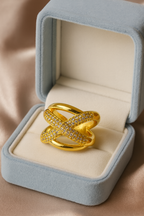 CrossGlow Ring | Adjustable Gold-Plated Stainless Steel–KZ8812398
