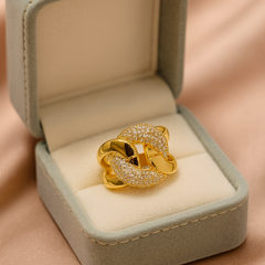 Royal Knot Ring | Adjustable Gold-Plated Stainless Steel–KZ8812392