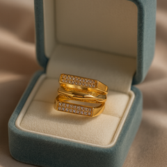 Trinity Grace Ring | Adjustable Gold-Plated Stainless Steel–KZ88123102