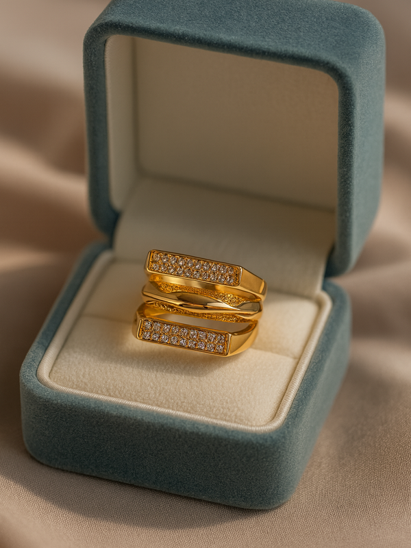 Trinity Grace Ring | Adjustable Gold-Plated Stainless Steel–KZ88123102