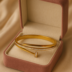 Diamond Curve Signature Kada | Gold-Plated Stainless Steel – KZ8812364