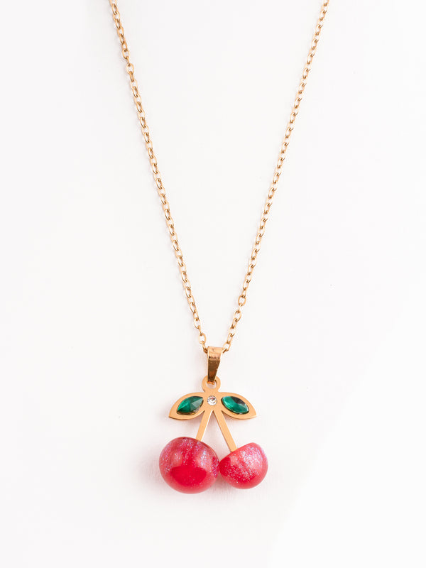 Cherry Bliss Necklace | Gold-Plated Stainless Steel – KZ8812327