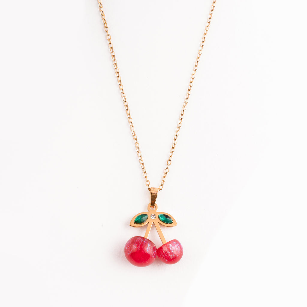 Cherry Bliss Necklace | Gold-Plated Stainless Steel – KZ8812327