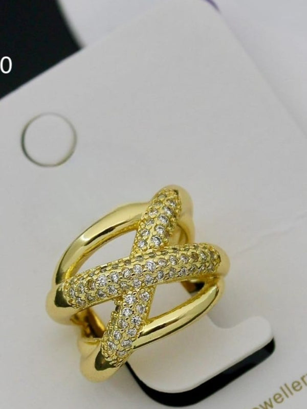 CrossGlow Ring | Adjustable Gold-Plated Stainless Steel–KZ8812398