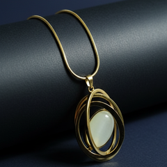 Crown Orbit Prestige Necklace | Gold-Plated Stainless Steel  – KZ8812348