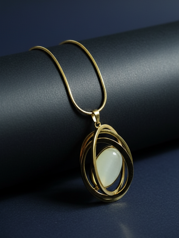 Crown Orbit Prestige Necklace | Gold-Plated Stainless Steel  – KZ8812348