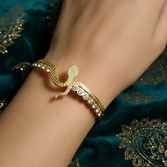 Crystal Cobra Elegance Kada | Gold-Plated Stainless Steel– KZ8812362
