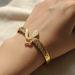 Crystal Cobra Elegance Kada | Gold-Plated Stainless Steel– KZ8812362