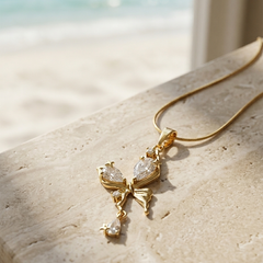 Crystal Wings Necklace | Gold-Plated Stainless Steel – KZ88123148
